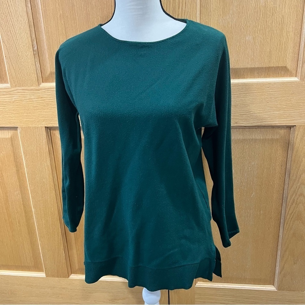 Michael Kors Green 3/4 Sleeve Relaxed Sweater